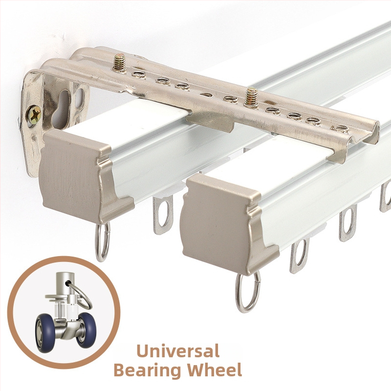 Užuolaidų bėgiklis – aliuminio lydinys, tiesus bėgis, guolis ritė, modelis 704, tinkamas kabinėjimo užuolaidoms