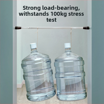 Epai nerūdijančio plieno teleskopinė lazda skalbiniams džiovinti balkone — modernus minimalizmas, pristatytas 2020 m.