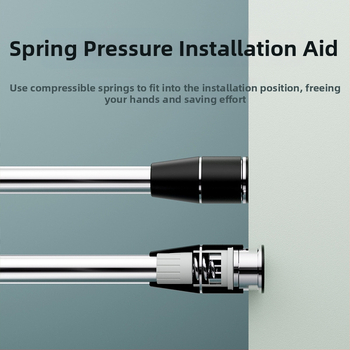 Epai nerūdijančio plieno teleskopinė lazda skalbiniams džiovinti balkone — modernus minimalizmas, pristatytas 2020 m.