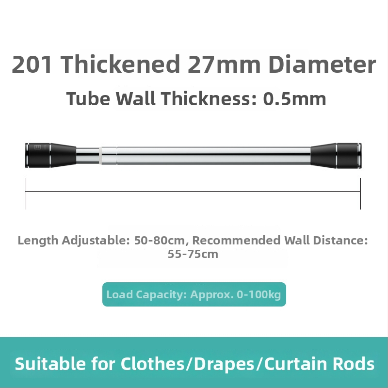 Epai nerūdijančio plieno teleskopinė lazda skalbiniams džiovinti balkone — modernus minimalizmas, pristatytas 2020 m.