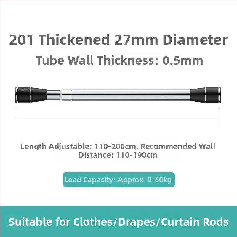 Epai nerūdijančio plieno teleskopinė lazda skalbiniams džiovinti balkone — modernus minimalizmas, pristatytas 2020 m.