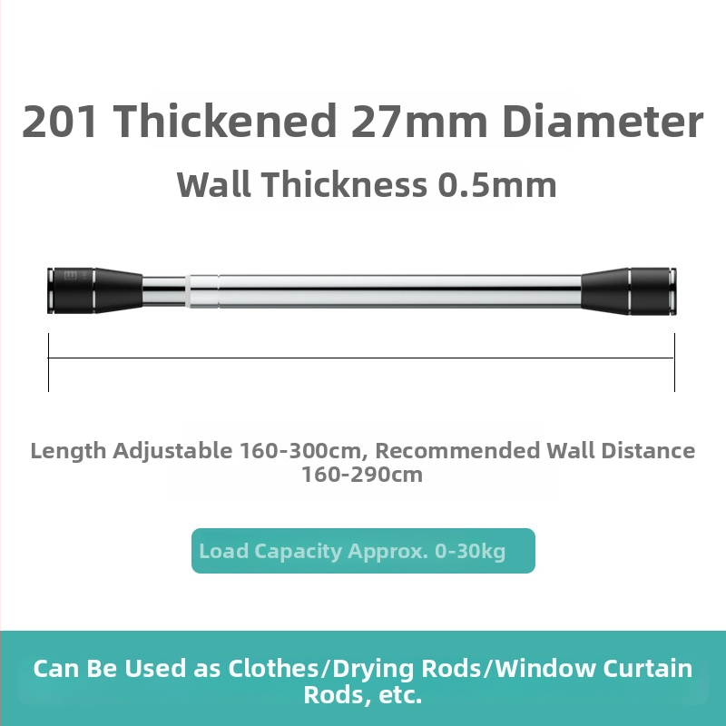 Epai nerūdijančio plieno teleskopinė lazda skalbiniams džiovinti balkone — modernus minimalizmas, pristatytas 2020 m.