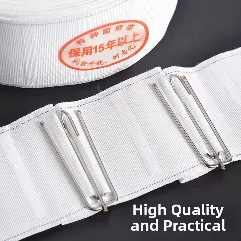 Užuolaidų audinio juostelės su kabliukais, skalbiamos mašinoje, storesnės juostelės, užuolaidų priedai