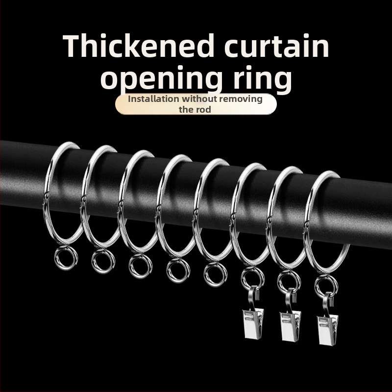 Metalo užuolaidų žiedas – apvalus kilpos žiedas rominei strypo laikikliui, šiuolaikiškas minimalistinis stilius, pritaikomas.