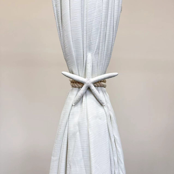 Aizkaru aukla ar jūraszvaigzni, austs dekoratīvs šņor, Vidusjūras stilā, kokvilna un lina