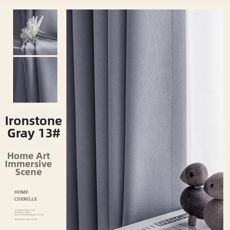 Chenille užuolaidos su visišku užtamsinimu – modernus minimalistinis stilius, 100% poliesteris, užtamsinimas 70–90%, pritaikomos visam namui