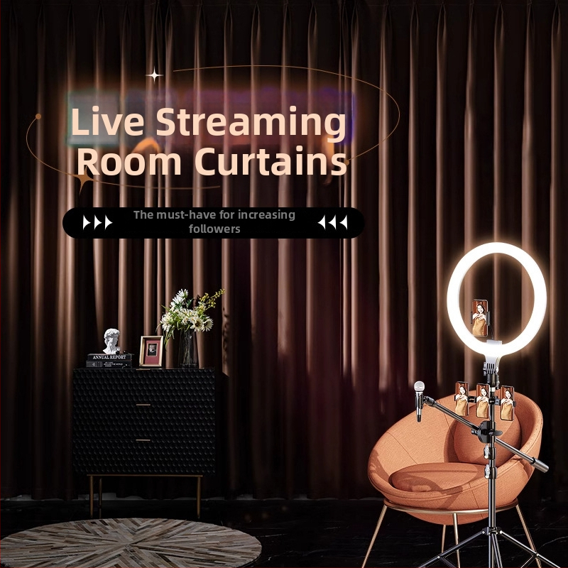 Fono užuolaida gyvenamajam kambariui – padengtas audinys, Velcro fonas, visiškas užtamsinimas (>90%), šiuolaikiškas minimalistinis stilius, surinkta gamyba; tinka svetainei, miegamajam, studijai