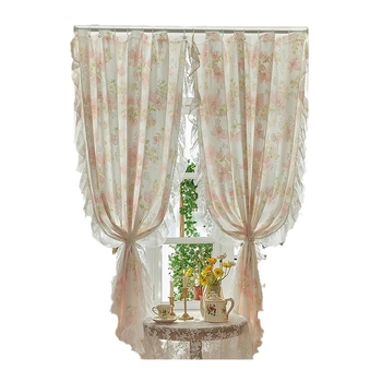 Polüesterist kardina dekoratiivse pitsiga, 40–70% varjutus, kohandatav magamistoale ja tööruumile.