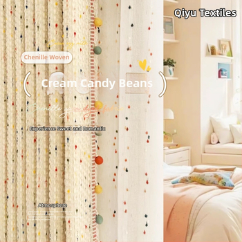 Chenille zavjese s jacquardom i bojom vlakana, zaštita od sunca i izolacija, crtani uzorak, pogodna za dječju sobu i spavaću sobu