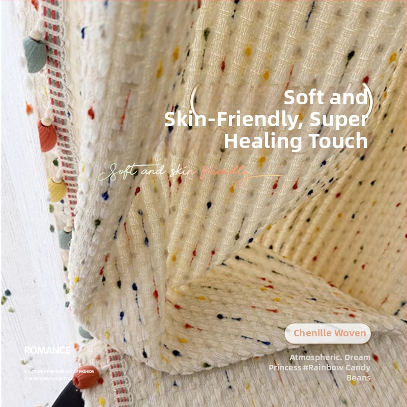 Chenille zavjese s jacquardom i bojom vlakana, zaštita od sunca i izolacija, crtani uzorak, pogodna za dječju sobu i spavaću sobu