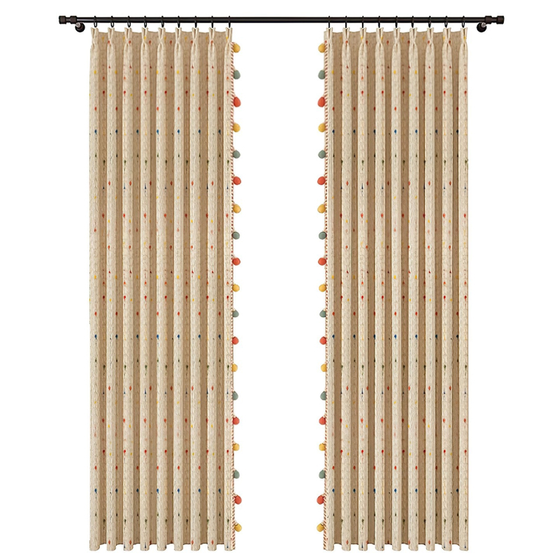 Chenille zavjese s jacquardom i bojom vlakana, zaštita od sunca i izolacija, crtani uzorak, pogodna za dječju sobu i spavaću sobu