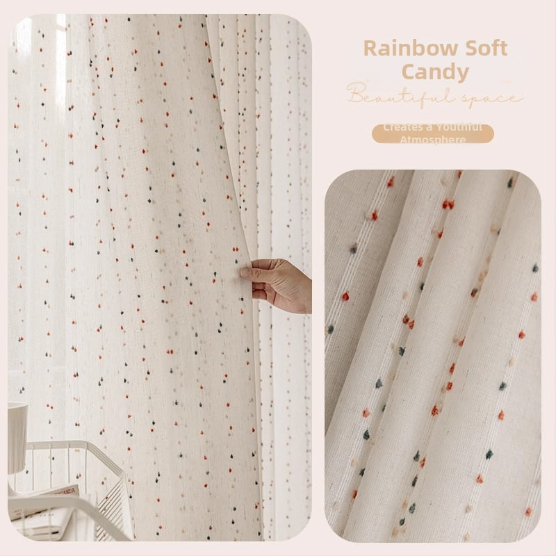 Chenille zavjese s jacquardom i bojom vlakana, zaštita od sunca i izolacija, crtani uzorak, pogodna za dječju sobu i spavaću sobu