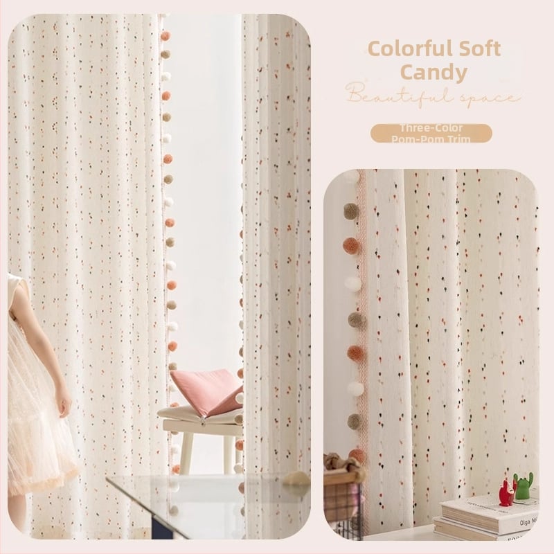 Chenille zavjese s jacquardom i bojom vlakana, zaštita od sunca i izolacija, crtani uzorak, pogodna za dječju sobu i spavaću sobu