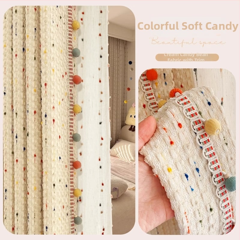 Chenille zavjese s jacquardom i bojom vlakana, zaštita od sunca i izolacija, crtani uzorak, pogodna za dječju sobu i spavaću sobu