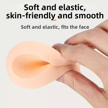 Pudros Kempinė su flokavimo paviršiumi, apvali, skirta šlapiam ir sausam makiažui, prekinis ženklas Friendly, prekės kodas Ylhcfp-001, pakuotė 1