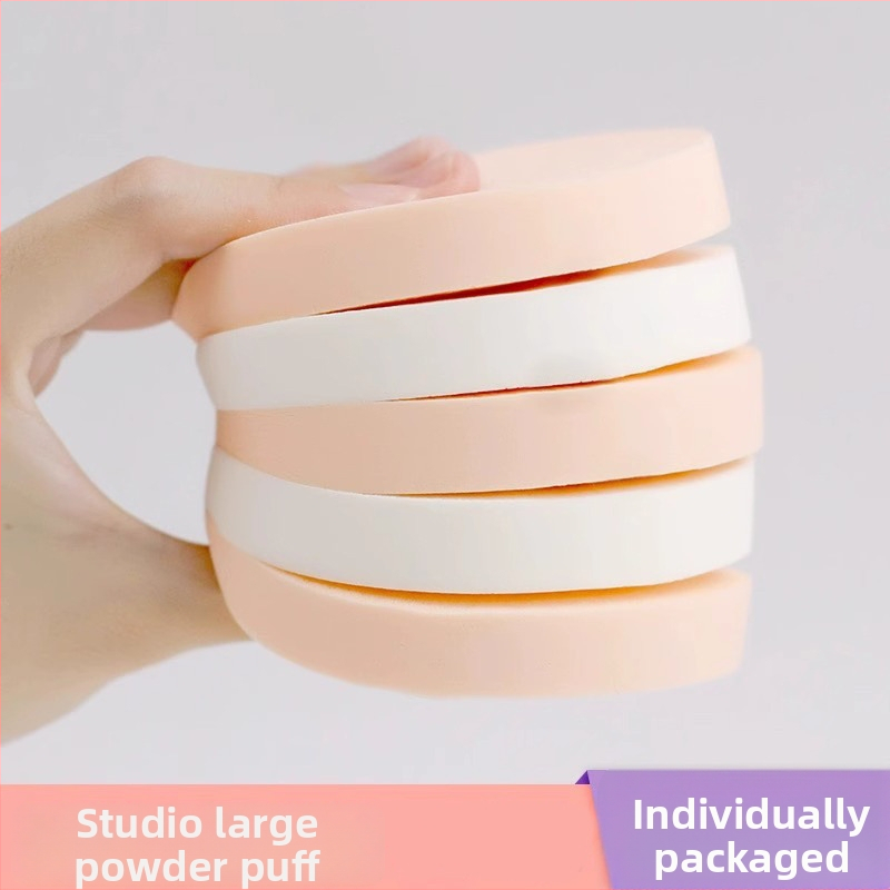 Pudros Kempinė su flokavimo paviršiumi, apvali, skirta šlapiam ir sausam makiažui, prekinis ženklas Friendly, prekės kodas Ylhcfp-001, pakuotė 1