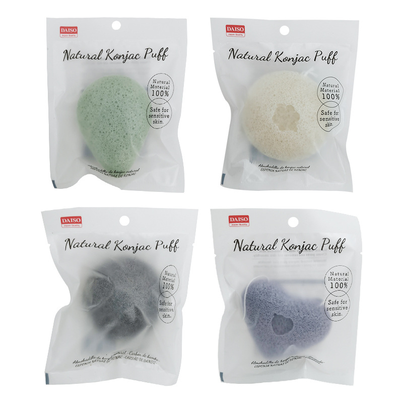 Daiso конджак гъба за лице за почистване – естествен конджак, ексфолираща