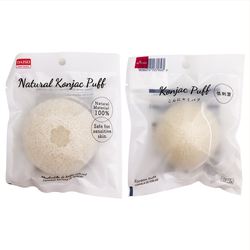 Daiso konjakų veido plovimo kempinė – natūralus konjakas, šveičiamasis efektas