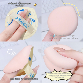 JONBOS Marshmallow puf za puder, hidrofiličan materijal bez lateksa, kapljastog oblika, dvostruka upotreba (suho i mokro) za slobodni puder i fiksiranje šminke