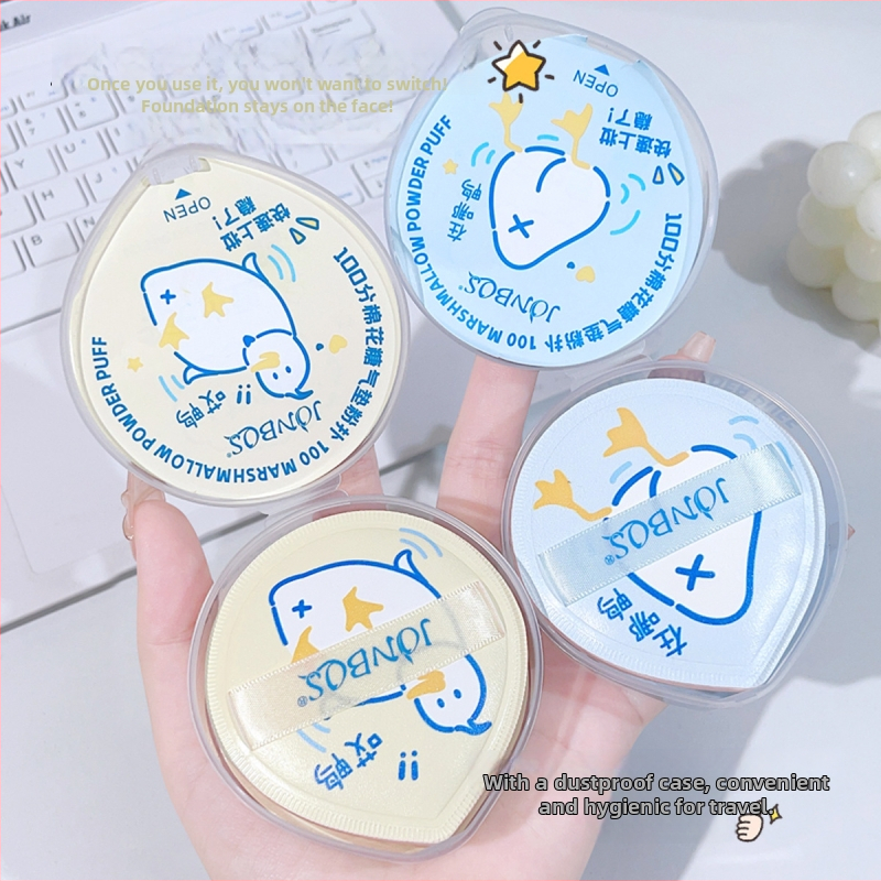 JONBOS Marshmallow puf za puder, hidrofiličan materijal bez lateksa, kapljastog oblika, dvostruka upotreba (suho i mokro) za slobodni puder i fiksiranje šminke