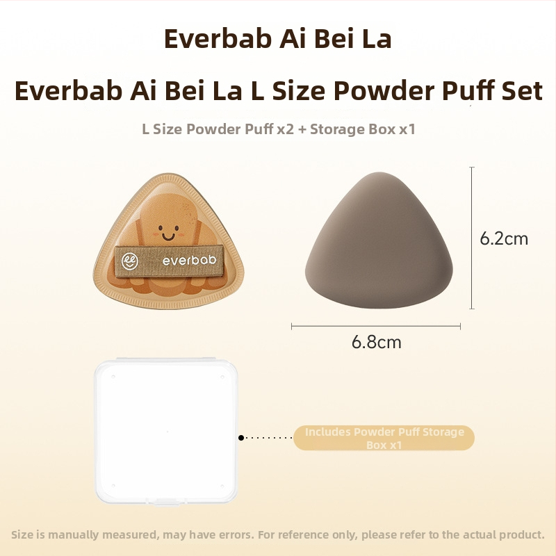 Kolmnurkne puudripadi, naturaalne käsn – puuderile ja vedelale jumestusele, komplekt