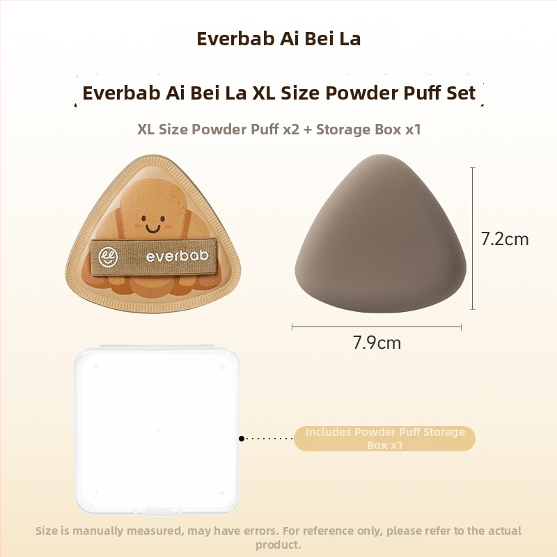 Kolmnurkne puudripadi, naturaalne käsn – puuderile ja vedelale jumestusele, komplekt