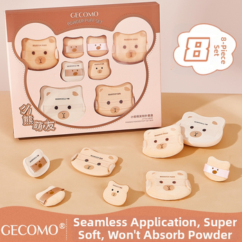 GECOMO pudrupuffide komplekt – hüdrofiilne latexivaba materjal, tilgakujuline kuju, ideaalseks meigiks