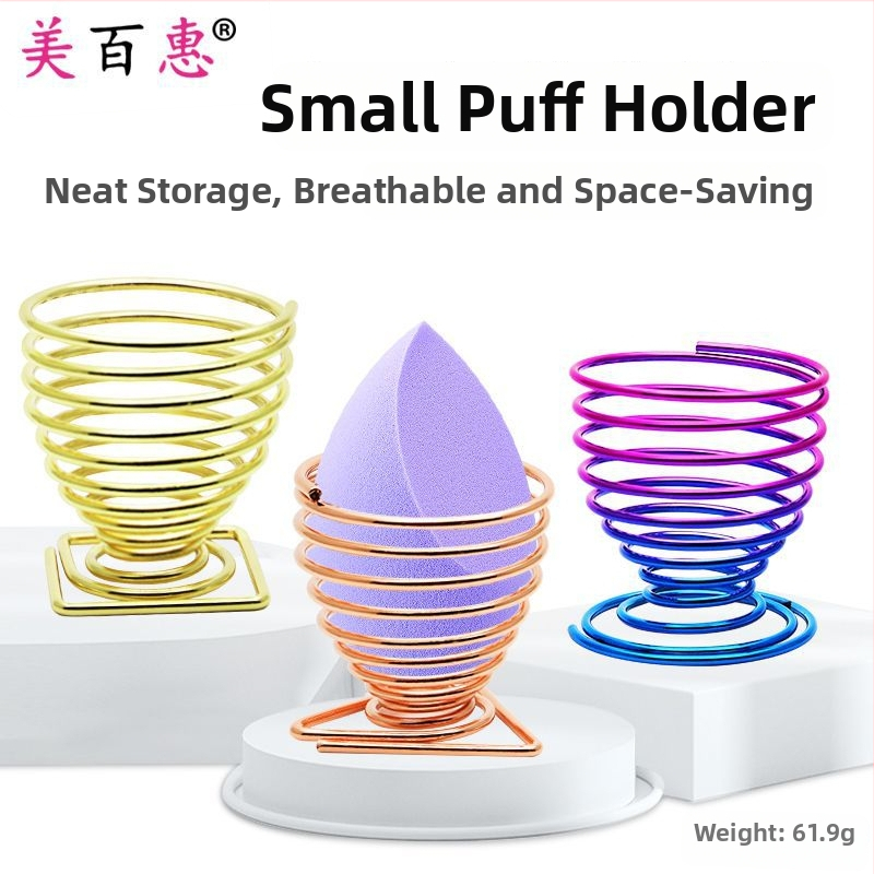 Pudrų pūtimo laikiklis ir makiažo šepetėlių laikiklis – Anglies plienas, 0.062 kg, Maybewei, Metalo vielos konstrukcija