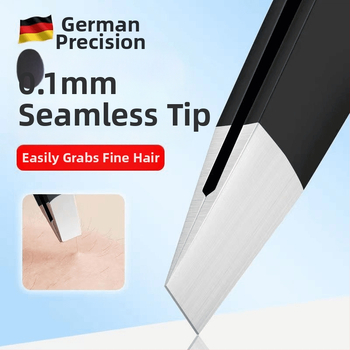 Liuliu beauty plokščios pincetės iš nerūdijančio plieno – daugiapaskirties grožio įrankis veido plaukelių šalinimui, antakių formavimui ir dirbtinių blakstienų lenkimui