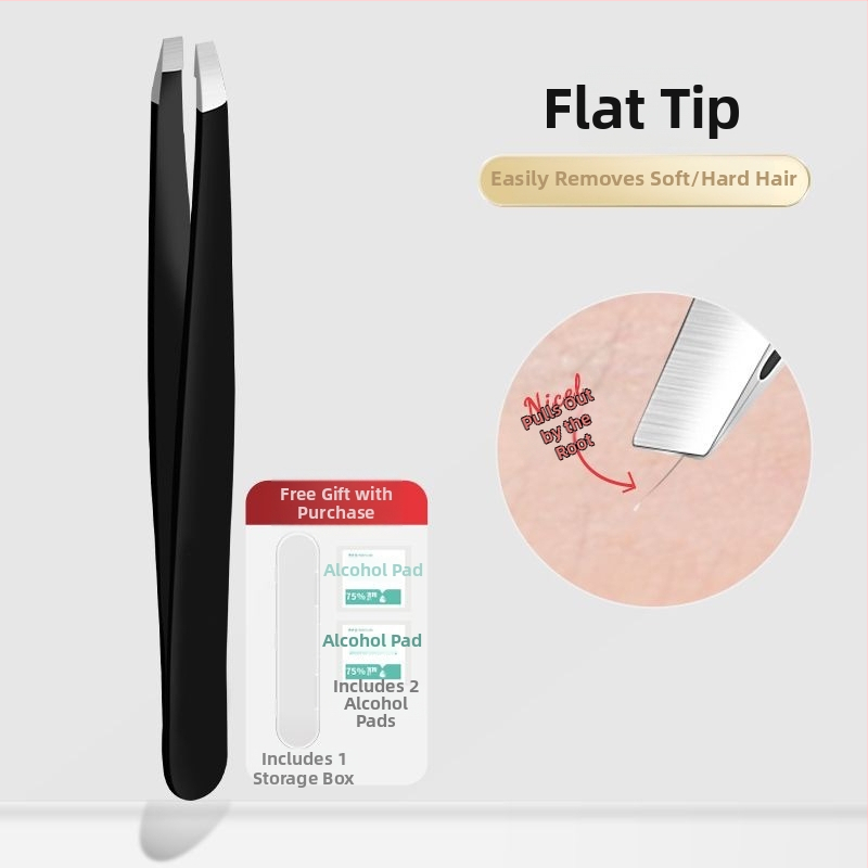 Liuliu beauty plokščios pincetės iš nerūdijančio plieno – daugiapaskirties grožio įrankis veido plaukelių šalinimui, antakių formavimui ir dirbtinių blakstienų lenkimui