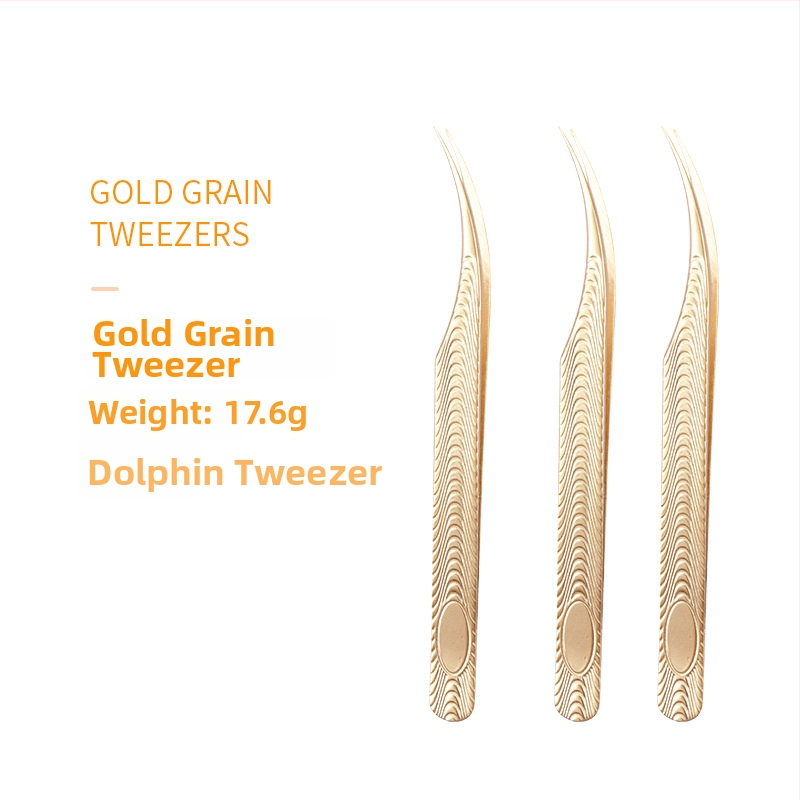 Netikrų blakstienų pincetų rinkinys — nerūdijantis plienas, grynoji masė 18 g, blakstienų pratęsimo pincetės, auksinis plunksnos klipas, grožio įrankiai