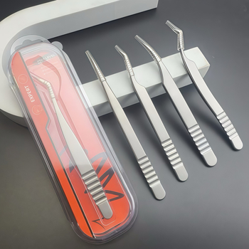 DQD nerūdijančiojo plieno blakstienų pincetai – tikslumas, veidrodinis paviršius, rankinis įrankis dirbtinėms blakėms