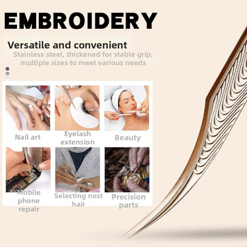 Aukštos tikslumo blakstienų žnyplutės – profesionalūs įrankiai blakstienų priauginimui, komplektas pradedantiesiems, nerūdijančio plieno, Yin color prekė, įgaliota privataus ženklo