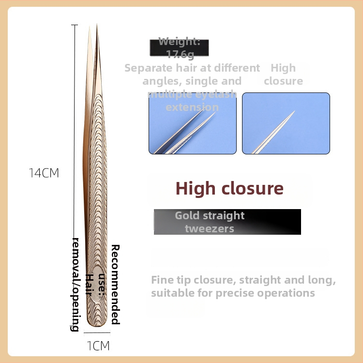 Aukštos tikslumo blakstienų žnyplutės – profesionalūs įrankiai blakstienų priauginimui, komplektas pradedantiesiems, nerūdijančio plieno, Yin color prekė, įgaliota privataus ženklo