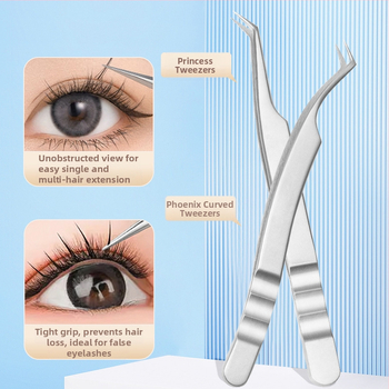 Blakstienų pincetai – didelio tikslumo, nerūdijančio plieno, daugžiedis dizainas dirbtinių blakstienų užklijavimui, prekinis ženklas Yiliren