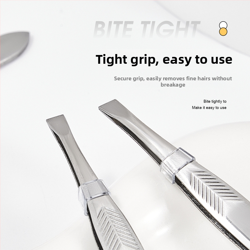 Jiaoposi roostevabast terasest kulmupincetid, lame suu ja kalletud lõugadega, karvade tõmbamiseks ja kunstlike ripsmete harjamiseks — meigitarbed