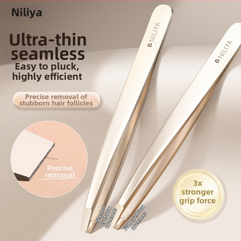 Niliya Augstas precizitātes uzacu pincetes — instrumentu komplekts uzacēm, skropstām un smalkiem matiņiem