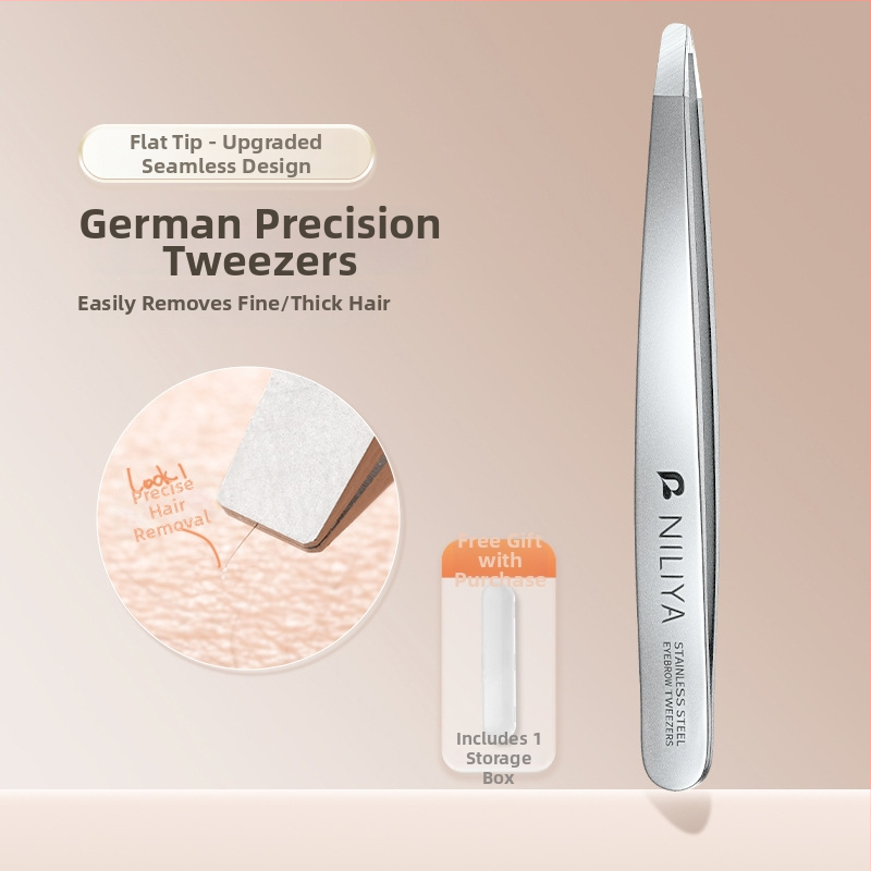 Niliya Augstas precizitātes uzacu pincetes — instrumentu komplekts uzacēm, skropstām un smalkiem matiņiem