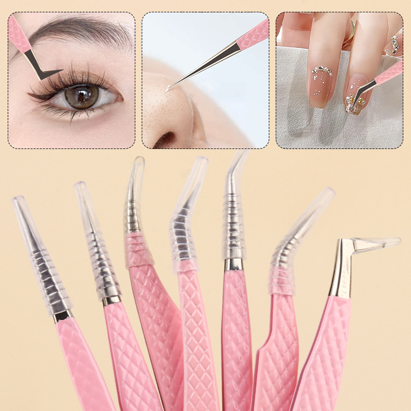 Blakstienų persodinimo pincetai su nerūdijančio pluošto galvute, aukšta precizija