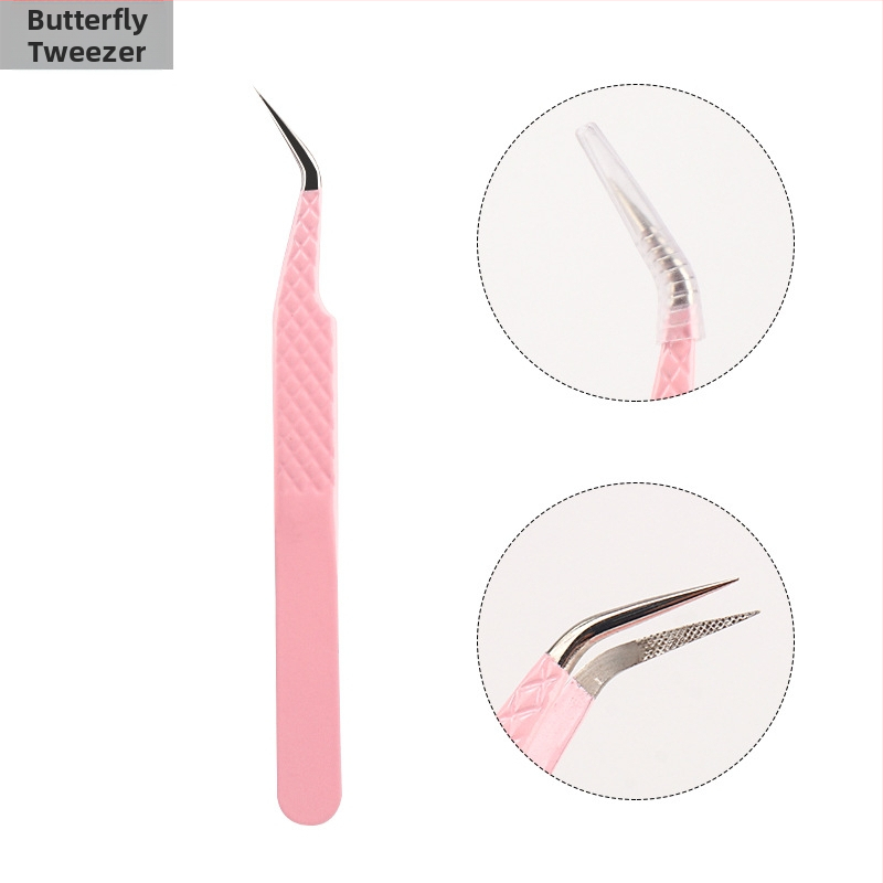 Blakstienų persodinimo pincetai su nerūdijančio pluošto galvute, aukšta precizija