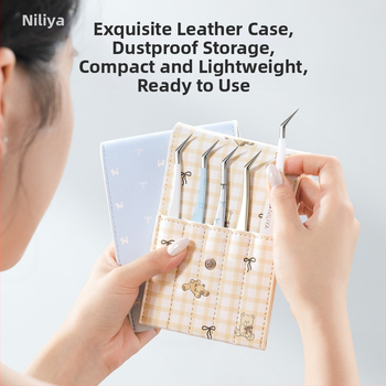 Ripsmete kunsti pincettide komplekt: terav ots pincettid, keskmise süsinikusisaldusega plien, kõrgsüsinikulised otsad, käsiraamatu pincett, täpse ripsmete pincett