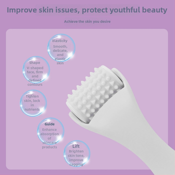 Silikoninis veido masažo volelis, rankinis, be elektros, su nuimamuoju voleliu, skirtas veido masažai ir pakėlimui