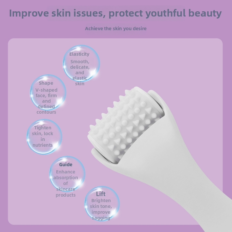 Silikona sejas masāžas rulītis, manuāls, bez elektrības, noņemams rulīte, sejas masāžai un pacēlumam