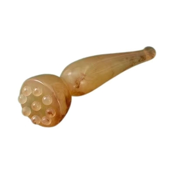 Pontmasszázs bot méhviasz anyagból, arcápolásra, logóval.