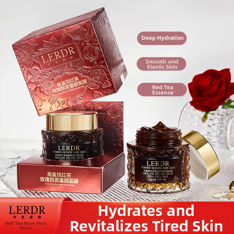 Nakts ledus maska sejai ar skvalānu, melno tēju un rozēm — 120 ml, mitrina un uzlabo ādas toni