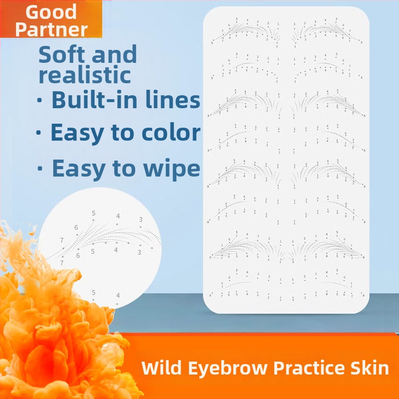 Praktinė oda antakių tatuiravimui, minkšta silikono tekstūra, pradedantiesiems. Importas: Ne; Tinka universaliam naudojimui.