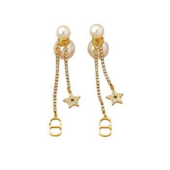 Auskarai su imitacinėmis perlėmis, raidžių/teksto forma, elektroplakavimas, lengvas prabangos stilius, universalus