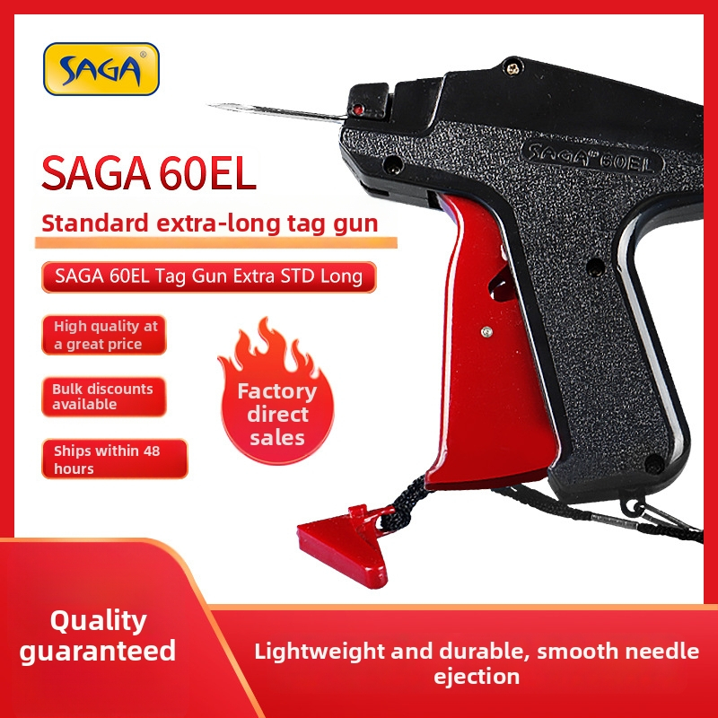 SAGA etikečių pistolė 60EL, išplėsta adata, skirta drabužiams ir tekstilei