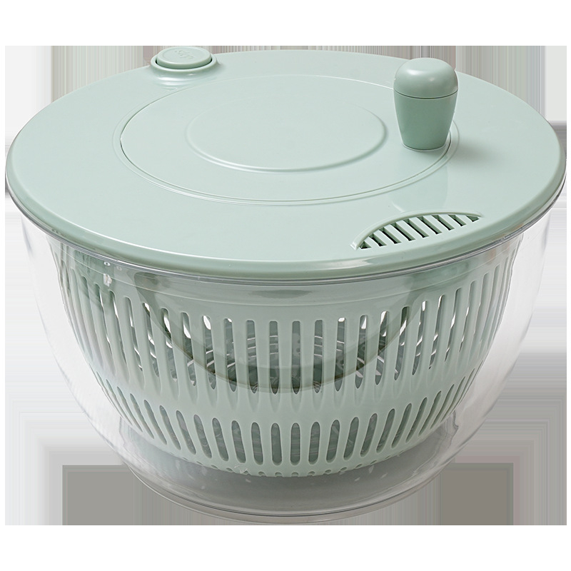 Daugiafunkcinis daržovių pjaustytuvas su rankiniu besisukančiu nusausinimo krepšeliu, PET/ABS medžiaga, logotipo spausdinimas įmanomas, pradėta 2024 m.