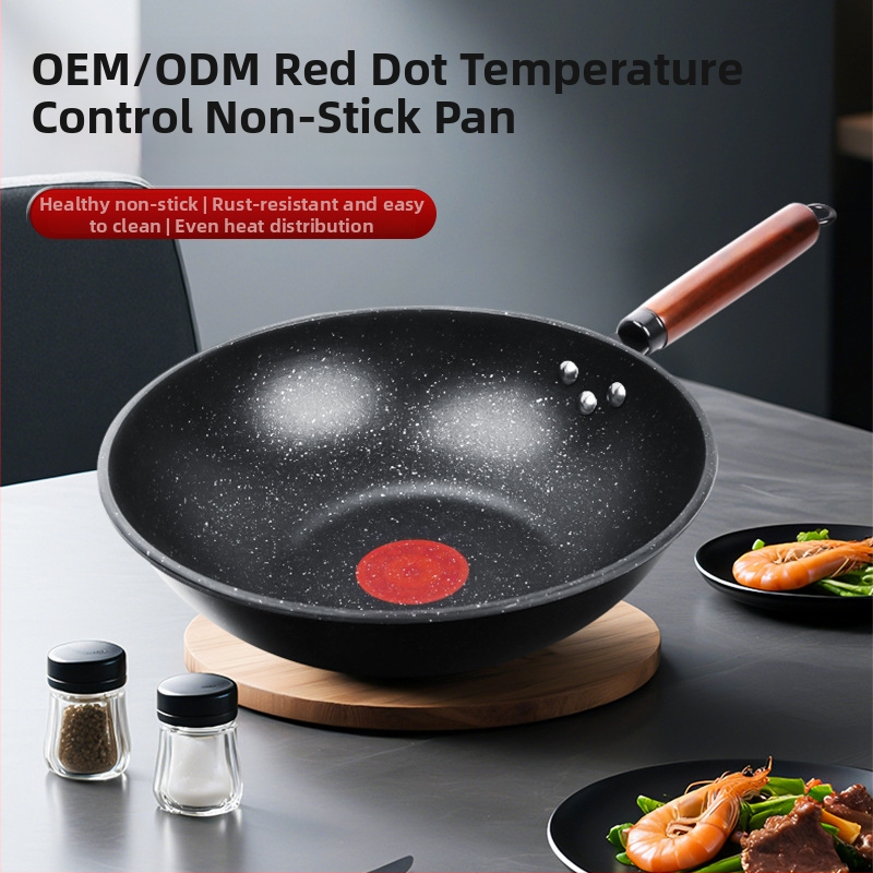 Wok keptuvė su nelimpančia danga, rafinuotas geležies, daugiasluoksnis dugnas, 8 cm gylis, 1,5 kg svoris